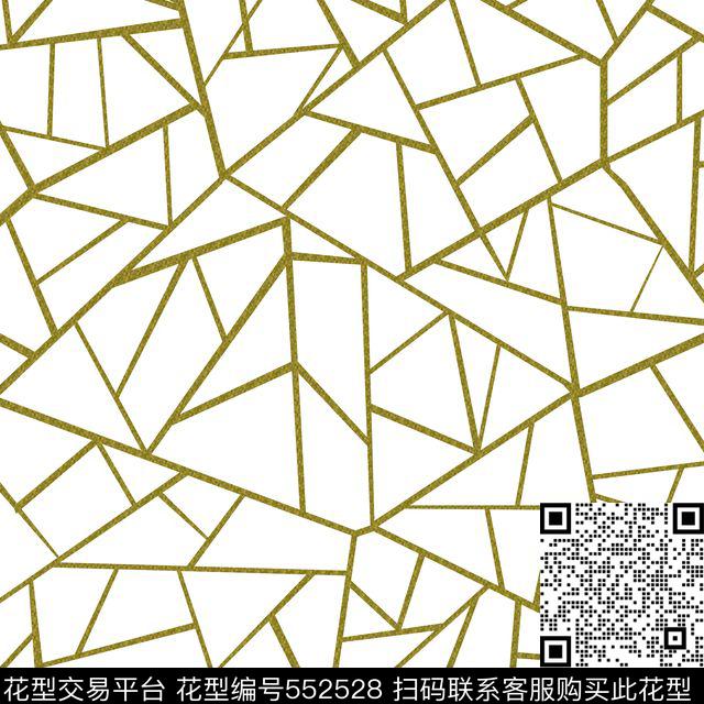 时尚抽象树皮龟裂纹理-1 - 552528 - 抽象 四色 树皮龟裂纹理 鱼子匠—撞色拼贴 - 传统印花花型 － 女装花型设计 － 瓦栏