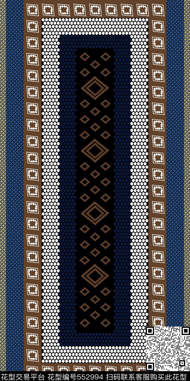 几何图案围巾 - 552994 - 几何 围巾 波点 - 传统印花花型 － 长巾花型设计 － 瓦栏