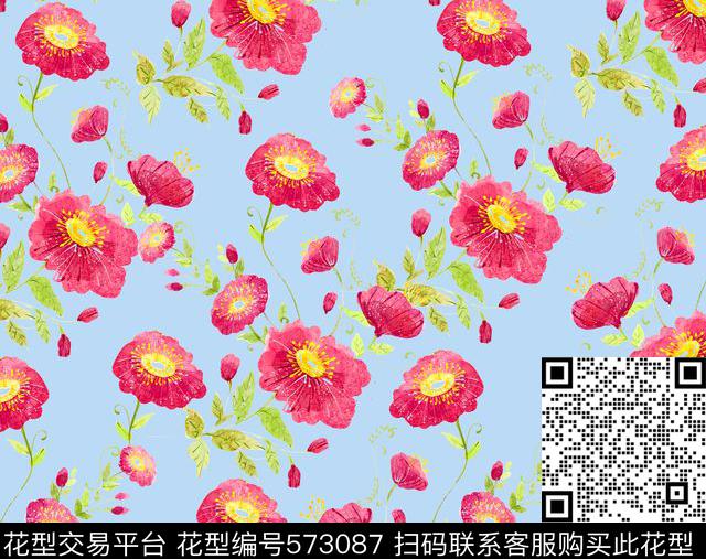 花朵向日葵植物 - 573087 - 花朵 向日葵 植物 - 数码印花花型 － 女装花型设计 － 瓦栏