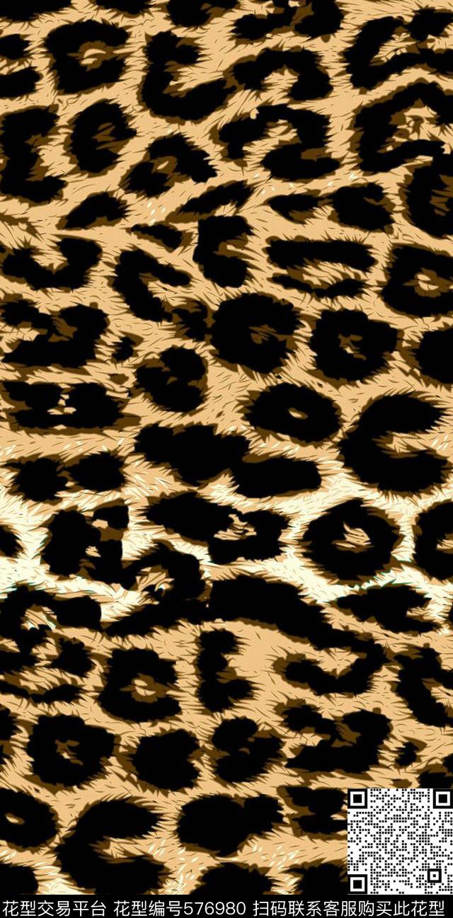 传统经典豹纹 - 576980 - 豹纹 传统 动物纹 - 传统印花花型 － 女装花型设计 － 瓦栏