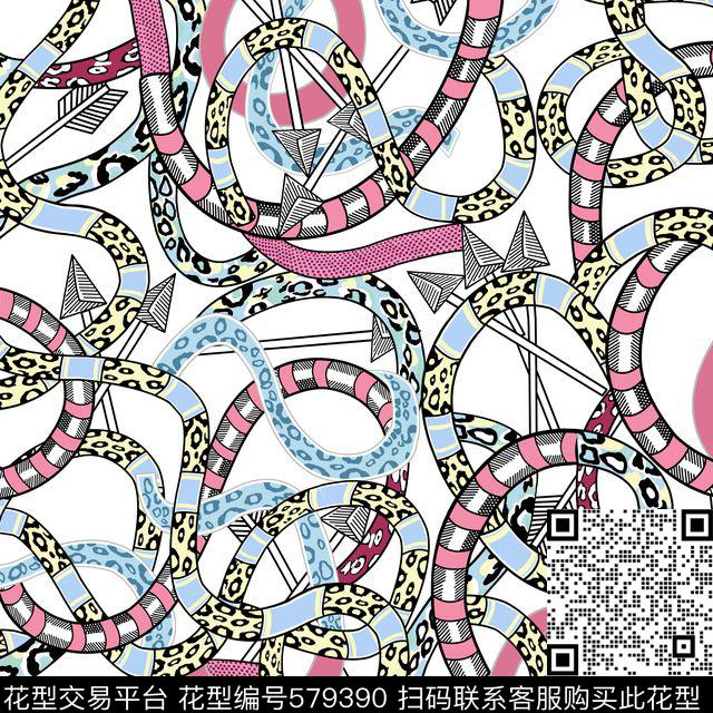 大牌时尚抽象元素 - 579390 - 抽象艺术 几何艺术 - 传统印花花型 － 女装花型设计 － 瓦栏