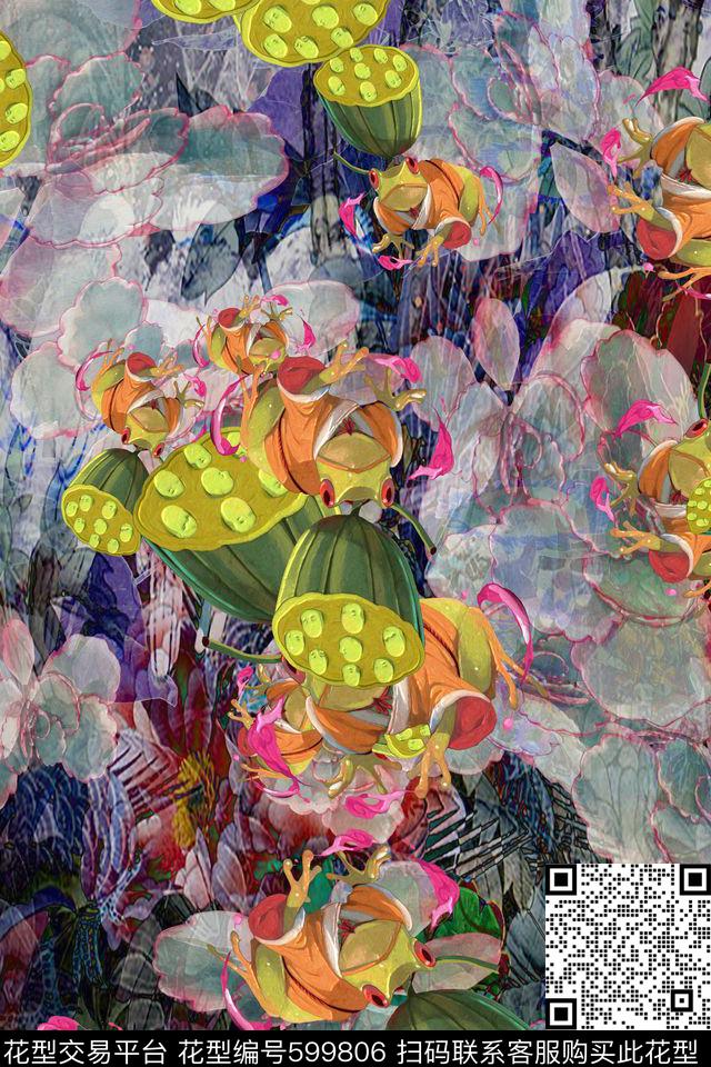 1_01319.jpg - 599806 - 中国风 大花 民族风 - 数码印花花型 － 长巾花型设计 － 瓦栏