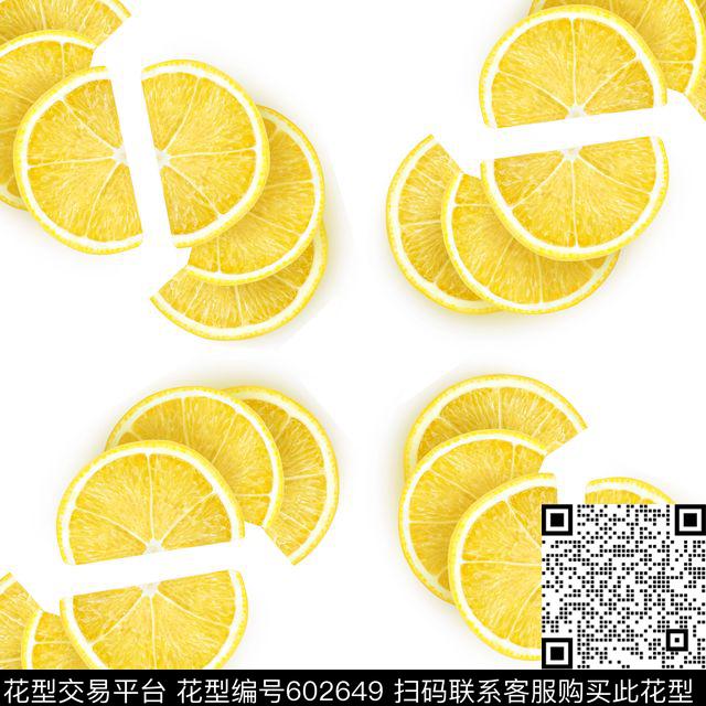柠檬.jpg - 602649 - 趣味 水果 柠檬 - 数码印花花型 － 女装花型设计 － 瓦栏