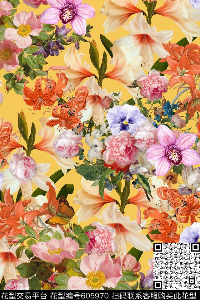 花型-1.jpg - 605970 - 玫瑰 桃花 百合 - 数码印花花型 － 女装花型设计 － 瓦栏