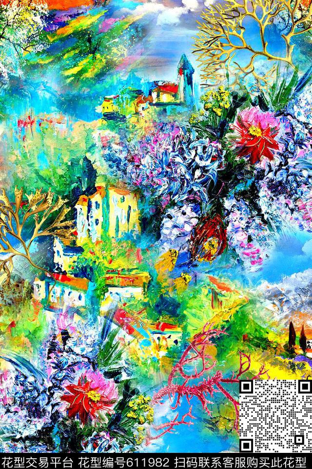 2113.jpg - 611982 - 油画风景 花卉 珊瑚 - 数码印花花型 － 女装花型设计 － 瓦栏