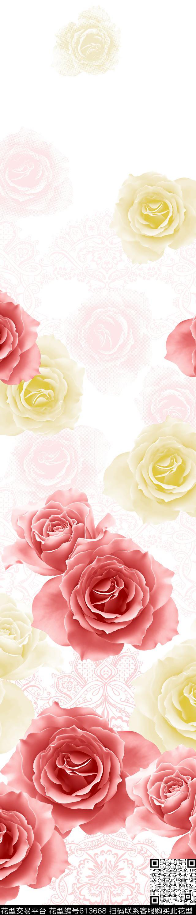 CH151204l.jpg - 613668 - 窗帘 大花 玫瑰 - 传统印花花型 － 窗帘花型设计 － 瓦栏