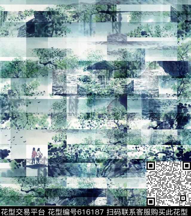 lx2副本.jpg - 616187 - 风景 格子 抽象 - 数码印花花型 － 女装花型设计 － 瓦栏