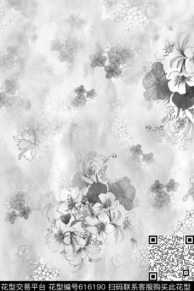mw2.jpg - 616190 - 花朵 团花 黑白灰 - 数码印花花型 － 女装花型设计 － 瓦栏