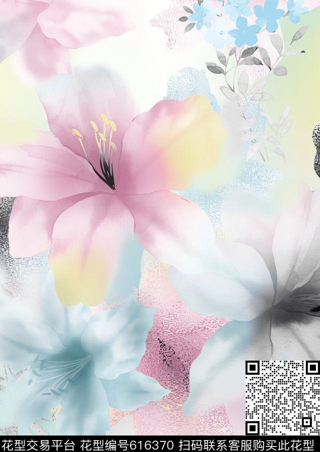天丝花卉.jpg - 616370 - 花卉 真丝 分色 - 数码印花花型 － 女装花型设计 － 瓦栏