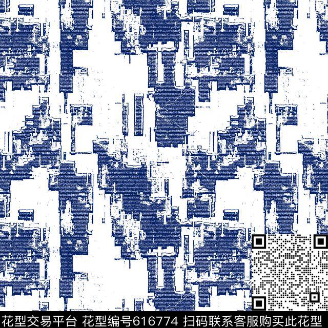 city chaos pattern.jpg - 616774 - 抽象 彩色 纹理 - 传统印花花型 － 女装花型设计 － 瓦栏