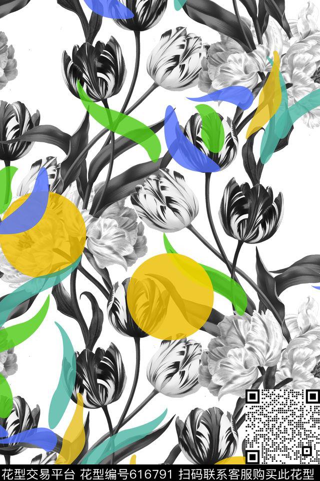 03-2.tif - 616791 - 花卉 - 数码印花花型 － 女装花型设计 － 瓦栏