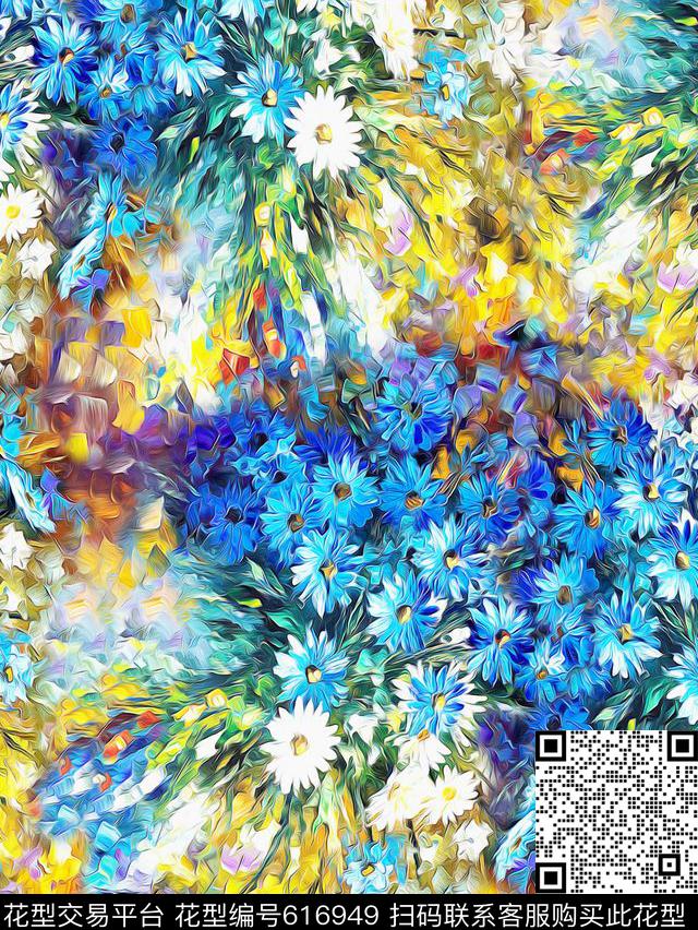 ED6042002.jpg - 616949 - 油画 花卉 女装 - 数码印花花型 － 女装花型设计 － 瓦栏