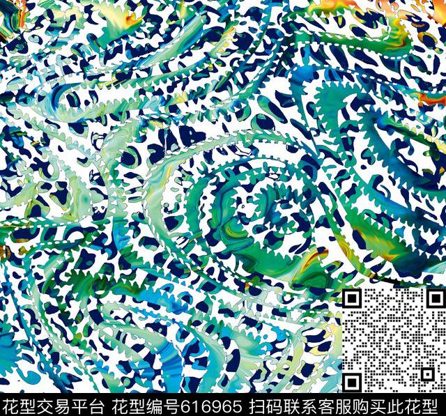 X165.jpg - 616965 - 抽象 豹纹 时尚 - 数码印花花型 － 女装花型设计 － 瓦栏