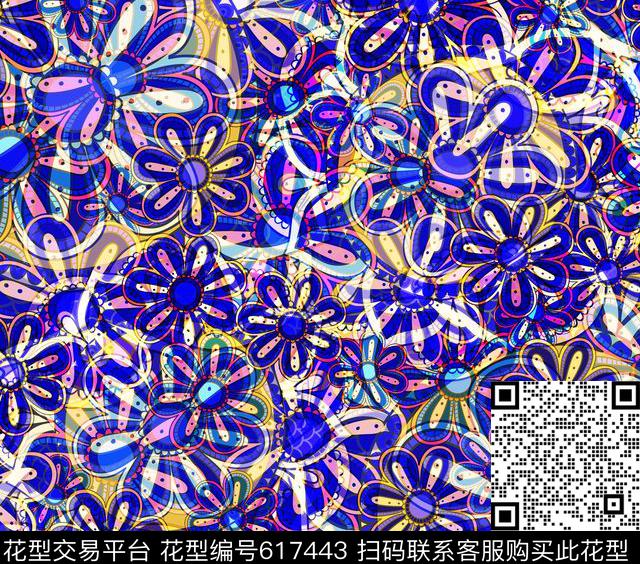 222.jpg - 617443 - 花的色彩世界 - 数码印花花型 － 女装花型设计 － 瓦栏