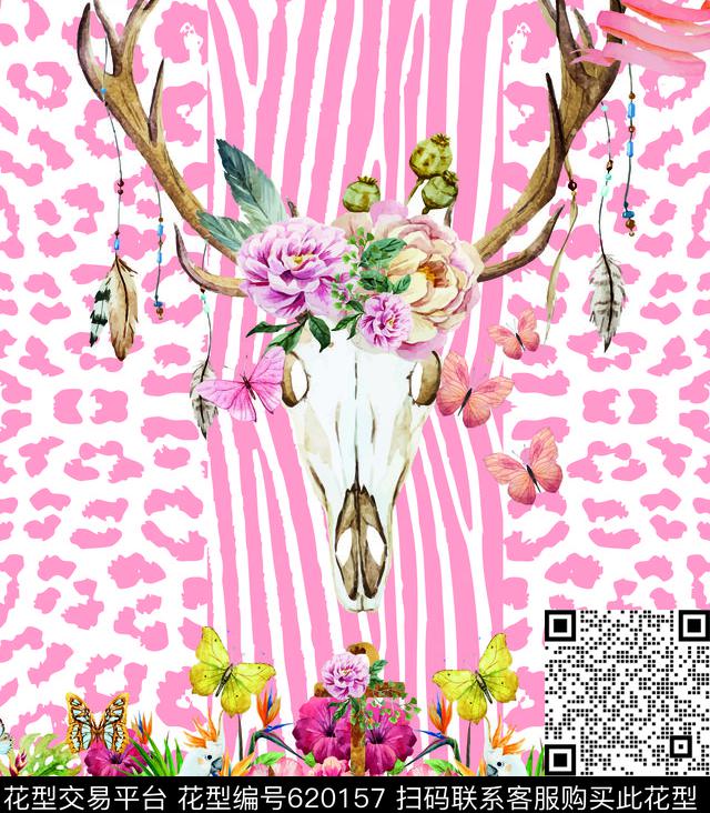 S9.jpg - 620157 - flowers 范思哲versace leopard - 数码印花花型 － 女装花型设计 － 瓦栏