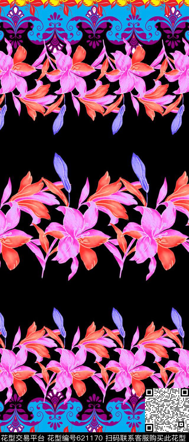 D50158-X.jpg - 621170 - 图腾 民族风 花卉 - 传统印花花型 － 女装花型设计 － 瓦栏