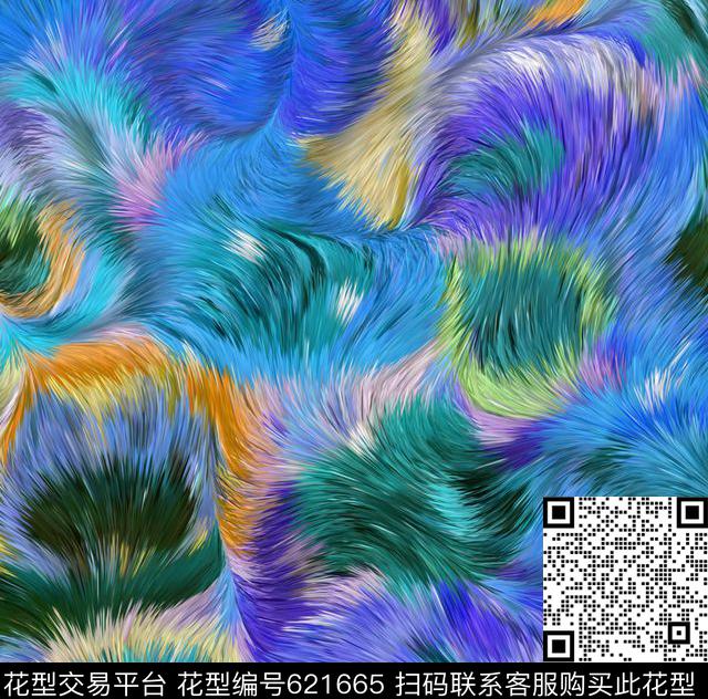 豹羽毛肌理纹理.jpg - 621665 - 沙发布 箱包 羽毛 - 数码印花花型 － 女装花型设计 － 瓦栏