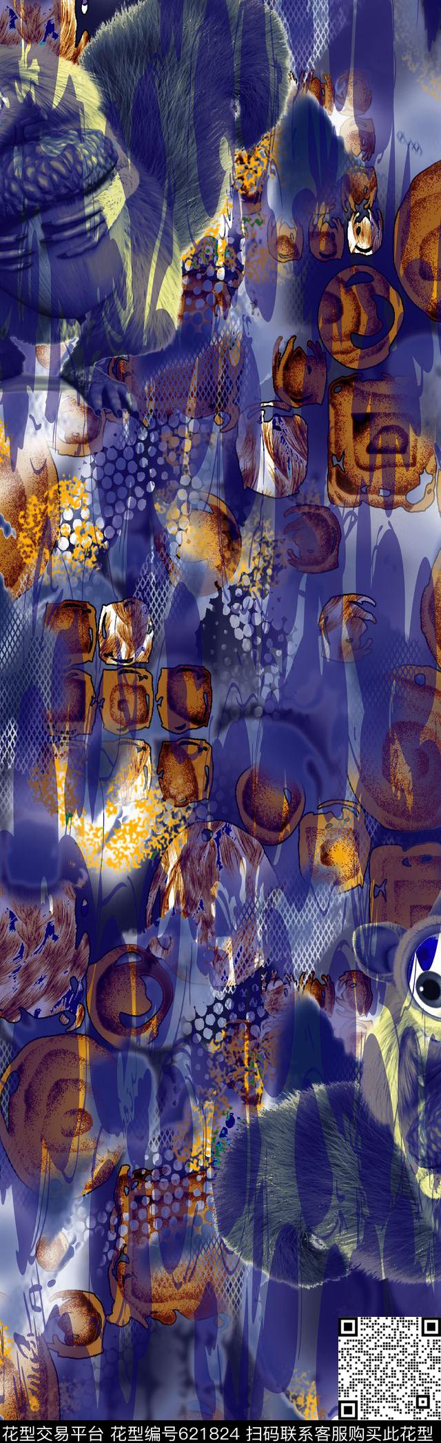 5.jpg - 621824 - 抽象图案 丝巾长巾 抽象长巾花纹 - 数码印花花型 － 长巾花型设计 － 瓦栏