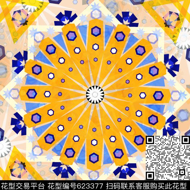 bz5.jpg - 623377 - 色彩的变化 数码 - 数码印花花型 － 方巾花型设计 － 瓦栏