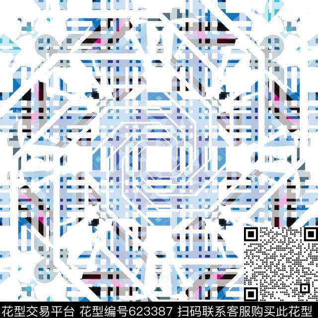zd4.jpg - 623387 - 数码感觉 现代 - 数码印花花型 － 方巾花型设计 － 瓦栏