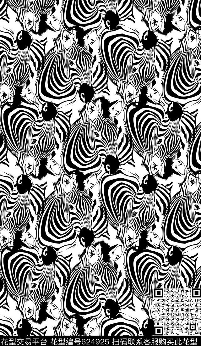 Zebrapattern.jpg - 624925 - 2017 zebra animal - 数码印花花型 － 女装花型设计 － 瓦栏