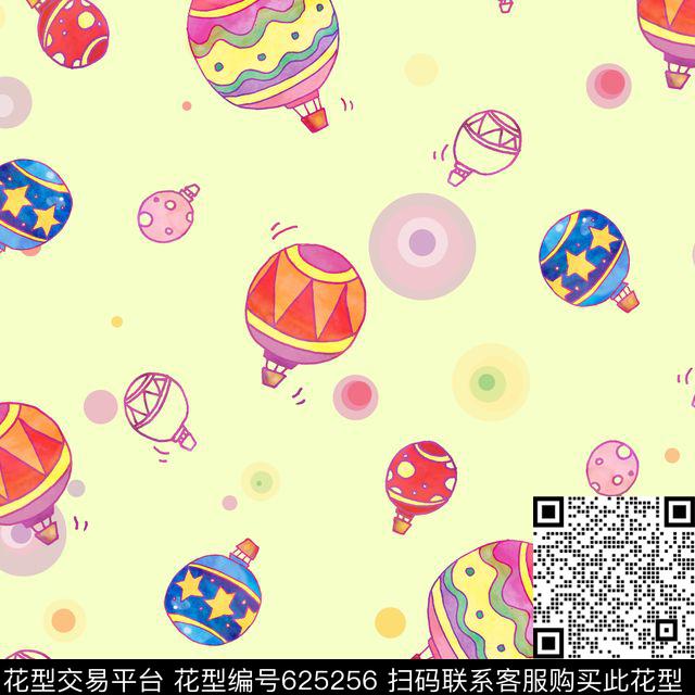 127-1.jpg - 625256 - 卡通 热气球 小清新 - 传统印花花型 － 女装花型设计 － 瓦栏