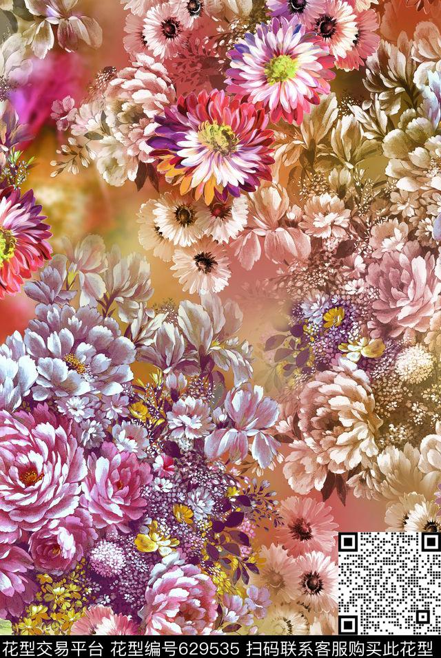 Z-2516副本.jpg - 629535 - 花朵 花卉 手绘 - 数码印花花型 － 女装花型设计 － 瓦栏