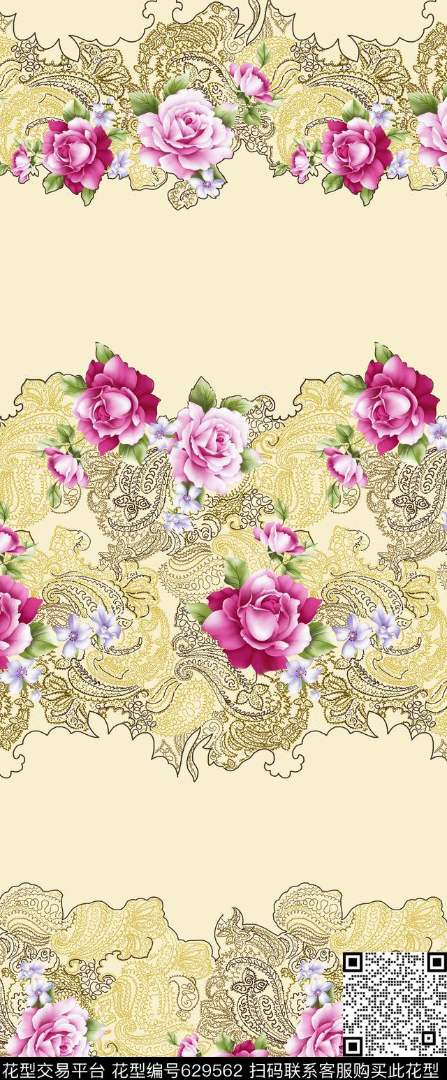 Z-2598-2.jpg - 629562 - 花卉 佩斯利 腰果 - 传统印花花型 － 窗帘花型设计 － 瓦栏