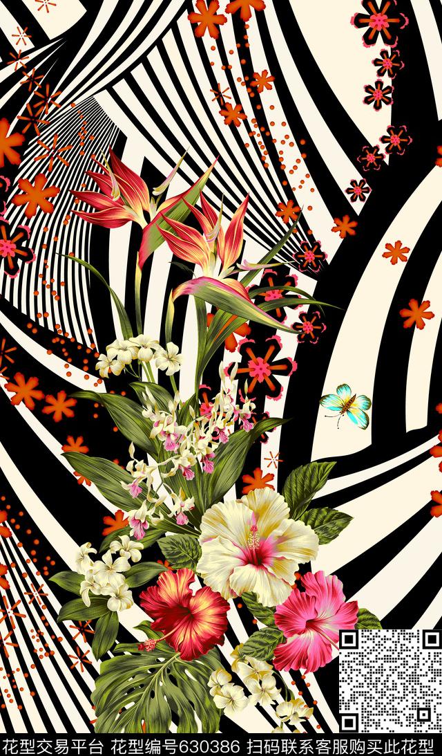 D-271-1.jpg - 630386 - 花卉 大牌花型 几何花卉 - 传统印花花型 － 女装花型设计 － 瓦栏