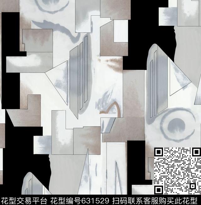 趣味.tif - 631529 - 抽象 几何 - 数码印花花型 － 女装花型设计 － 瓦栏
