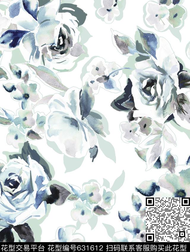 !mandimeigui.jpg - 631612 - 花朵 玫瑰 淡色 - 数码印花花型 － 女装花型设计 － 瓦栏