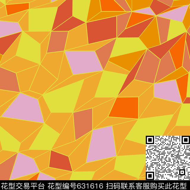 6.jpg - 631616 - 方巾 色块 不规则几何 - 数码印花花型 － 方巾花型设计 － 瓦栏