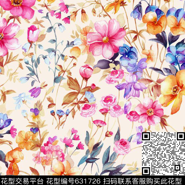Z-2523副本.jpg - 631726 - 小碎花 花朵 花卉 - 数码印花花型 － 女装花型设计 － 瓦栏