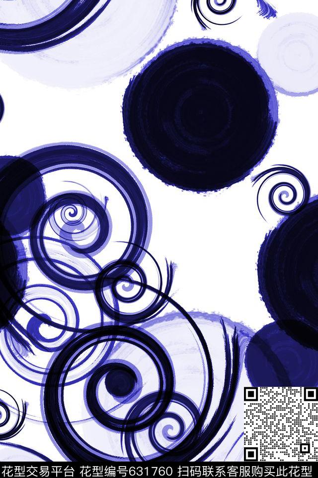 圆b.jpg - 631760 - 圆圈 漩涡 水墨 - 数码印花花型 － 女装花型设计 － 瓦栏