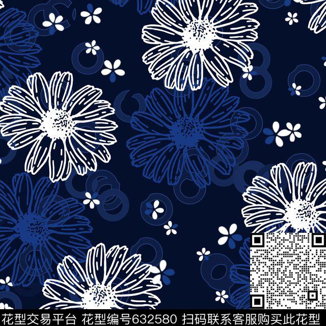 雏菊2.jpg - 632580 - 女装 雏菊 花朵 - 传统印花花型 － 女装花型设计 － 瓦栏