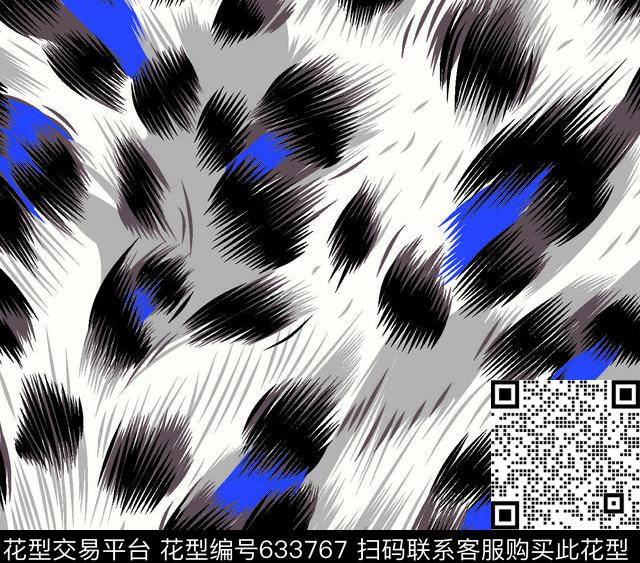 YW-0015.jpg - 633767 - 动物纹 豹纹 - 传统印花花型 － 沙发布花型设计 － 瓦栏