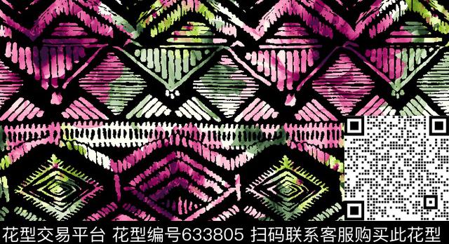 5-12-1.tif - 633805 - 色块 方格 不规则几何 - 数码印花花型 － 沙发布花型设计 － 瓦栏
