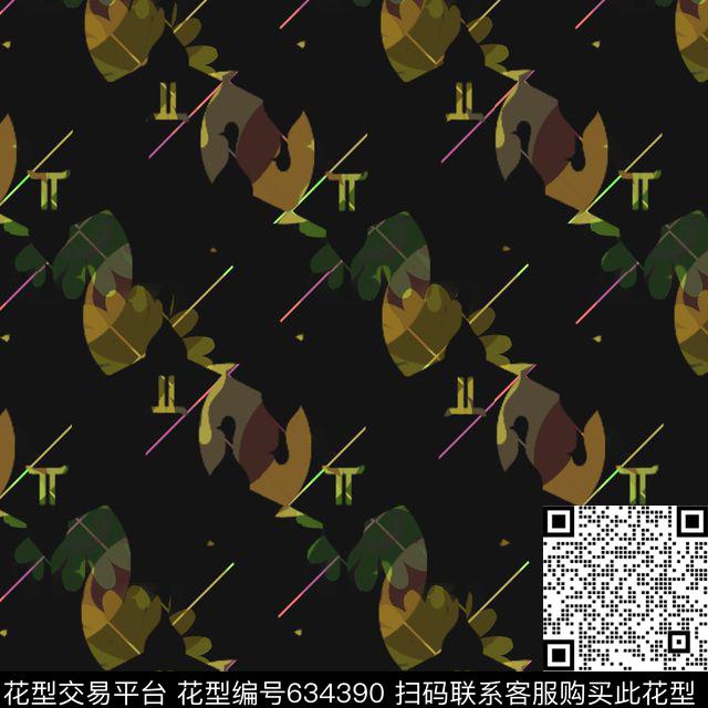 迷彩花卉鸟儿1.jpg - 634390 - 迷彩风格 动物 花卉 - 数码印花花型 － 其他花型设计 － 瓦栏