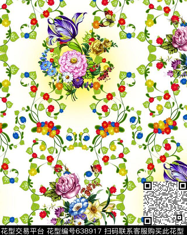 1518.jpg - 638917 - 欧式花纹 卷草 花卉 - 数码印花花型 － 女装花型设计 － 瓦栏