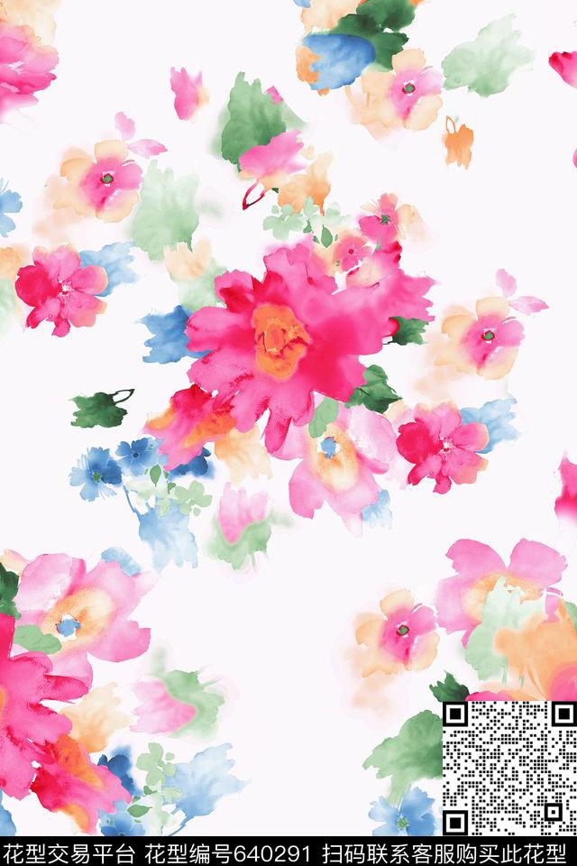 MG-16-Y117.jpg - 640291 - 花卉 手绘 水彩 - 数码印花花型 － 女装花型设计 － 瓦栏