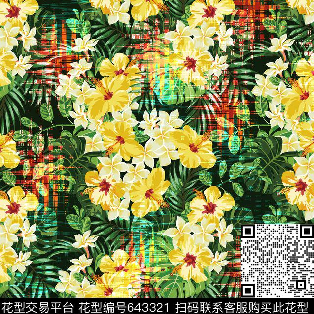 热带风情3.jpg - 643321 - 骷髅 十字架 抽象蛇皮肌理 - 数码印花花型 － 女装花型设计 － 瓦栏