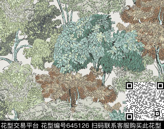 91073副本.jpg - 645126 - 树 - 数码印花花型 － 窗帘花型设计 － 瓦栏