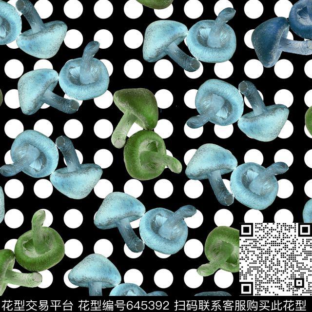蘑菇大圆点分层1.jpg - 645392 - 时尚流行 蘑菇 圆点 - 数码印花花型 － 女装花型设计 － 瓦栏