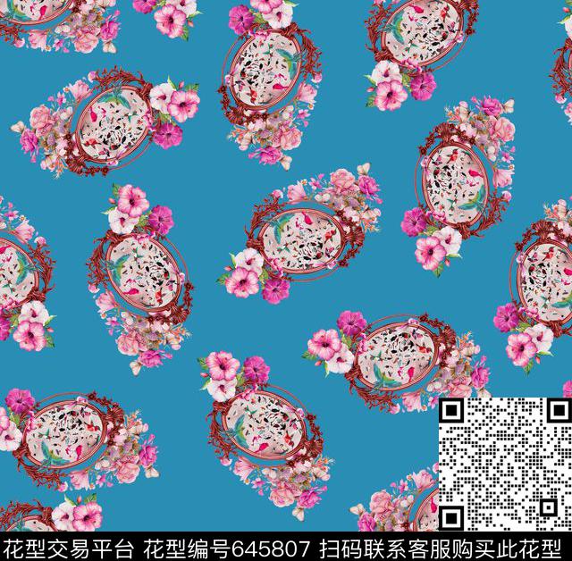 122-2.jpg - 645807 - 手绘花卉组合 花卉 - 数码印花花型 － 女装花型设计 － 瓦栏