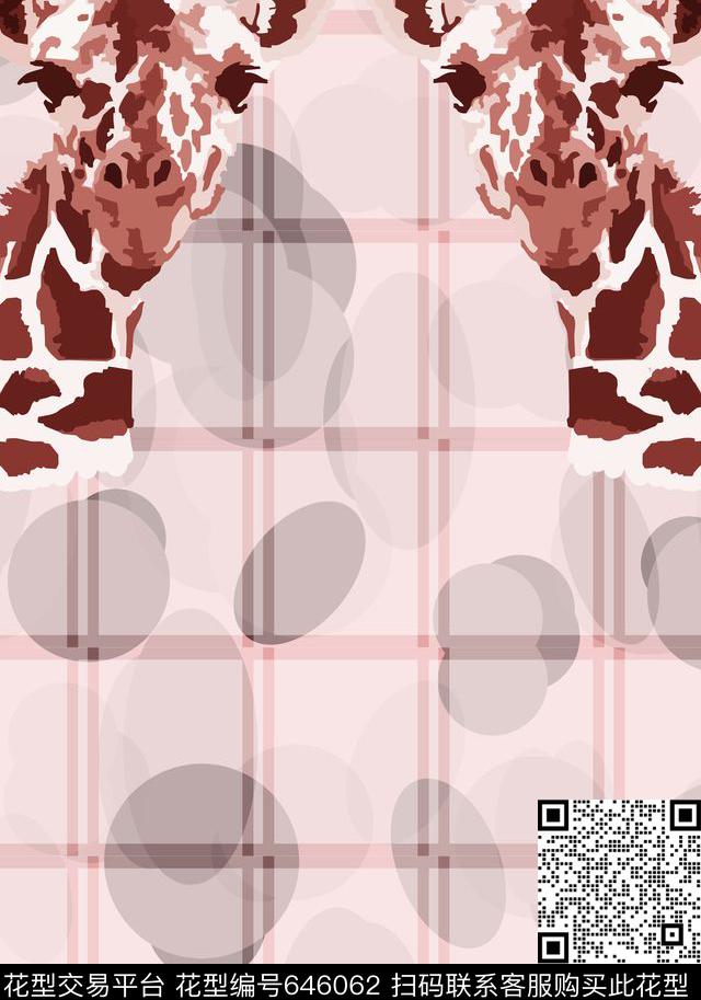 2016671.jpg - 646062 - 条纹 斑点 长颈鹿 - 传统印花花型 － 女装花型设计 － 瓦栏