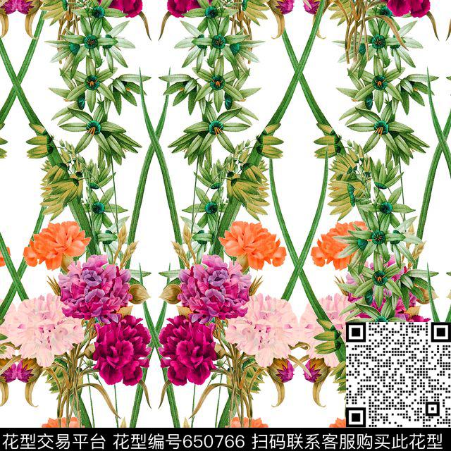 交叉花卉紫.jpg - 650766 - 热带雨林花卉 花朵 花卉 - 数码印花花型 － 泳装花型设计 － 瓦栏