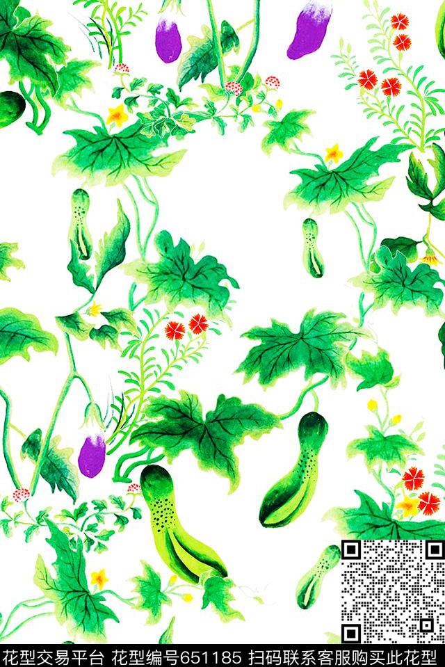 2016-2-146.jpg - 651185 - 花卉 山水画 民族风 - 数码印花花型 － 女装花型设计 － 瓦栏