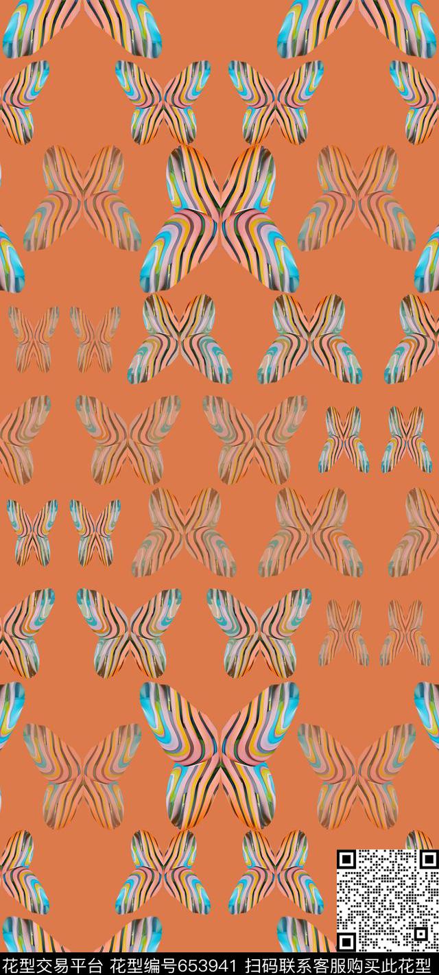 10211khdz -22940 沙滩巾-160623-3-3.jpg - 653941 - 创意花卉 丝巾围巾秀场 鸟昆虫图案 - 数码印花花型 － 长巾花型设计 － 瓦栏
