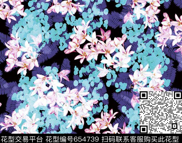 小碎花-A.jpg - 654739 - 雨林密踪 清新小碎花 柠檬花 - 数码印花花型 － 女装花型设计 － 瓦栏