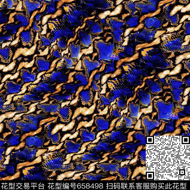 W0624-1.jpg - 658498 - 蛇纹 豹纹 动物纹 - 数码印花花型 － 女装花型设计 － 瓦栏